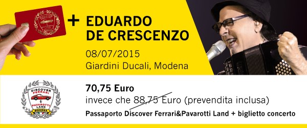 Approfitta degli sconti Discover Ferrari &amp; Pavarotti Land per i concerti di luglio!